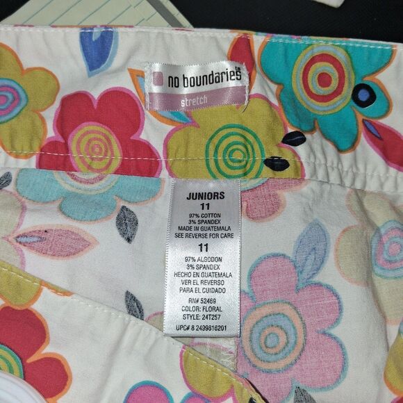 Flower Power, Vintage Skort, Junior Size 11,Side Zip, Boho - Picture 3 of 4
